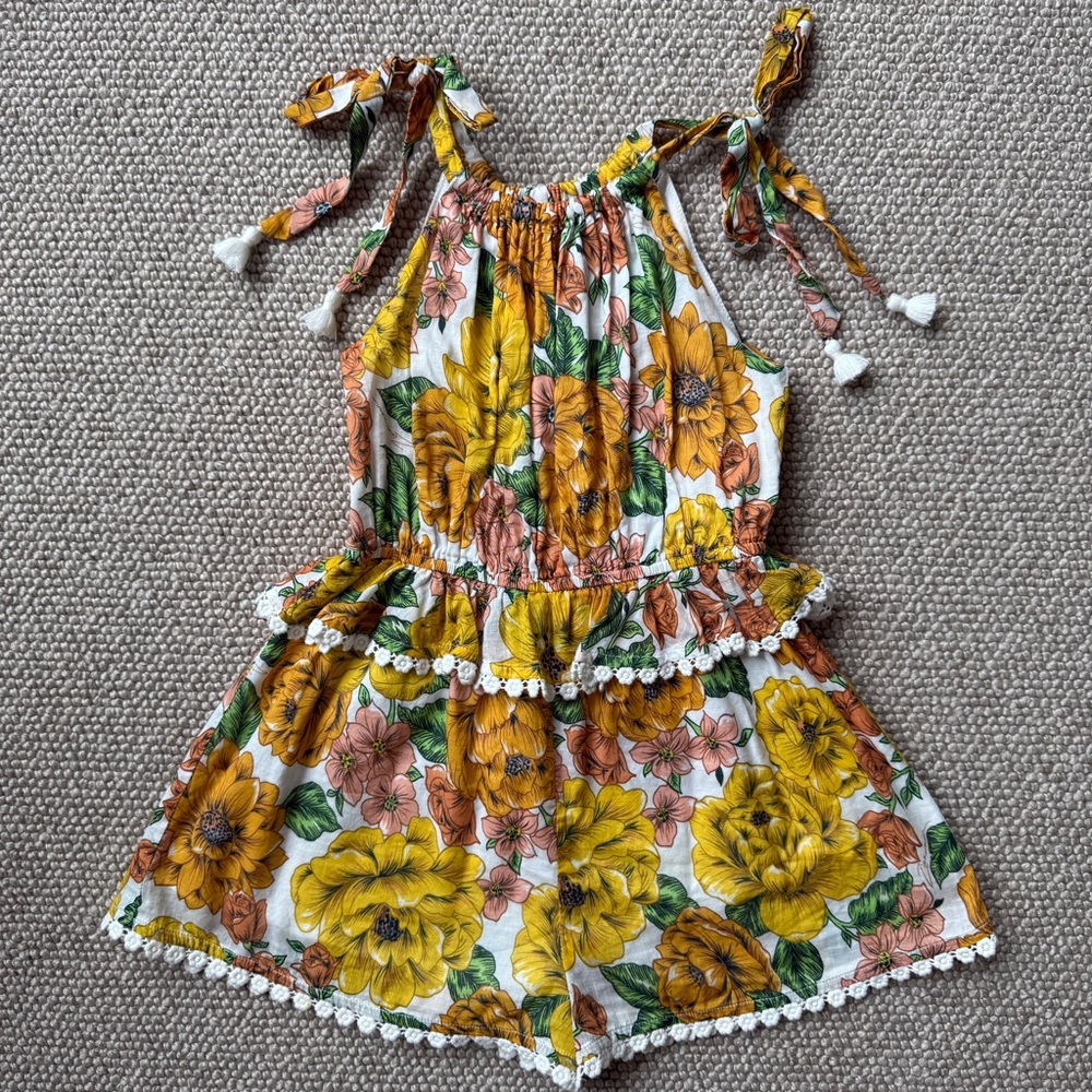 Zimmermann Kids Yellow and Orange Floral Romper